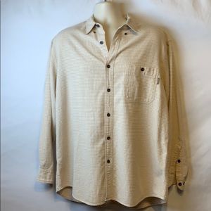 Woolrich men’s stone heather size lg button shirt